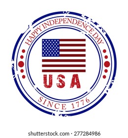 Vector illustration of a stamp for Happy Independence Day.