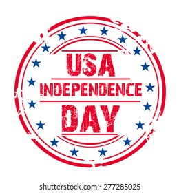 Vector illustration of a stamp for Happy Independence Day.