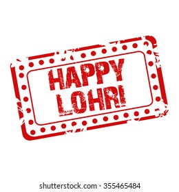 Vector illustration of a Stamp for Happy Lohri.