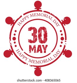 Vector illustration of a stamp for Happy Memorial Day.