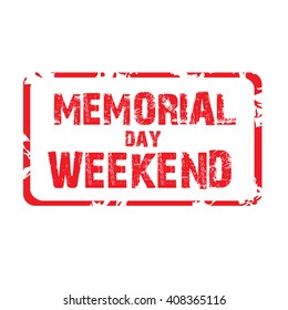 Vector illustration of a stamp for Happy Memorial Day.