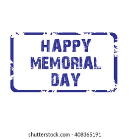 Vector illustration of a stamp for Happy Memorial Day.