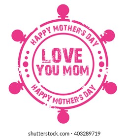 vector illustration of a stamp for Happy Mother's Day.