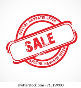 Vector illustration of a Stamp for Happy Navratri.