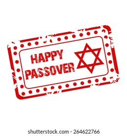 Vector illustration of a stamp for Happy Passover.