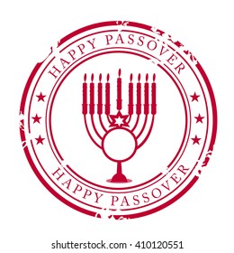 Vector illustration of a stamp for happy passover.