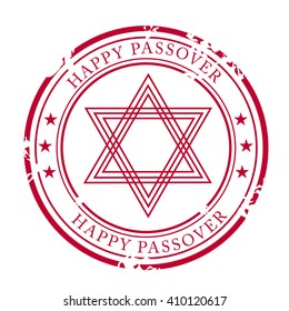 Vector illustration of a stamp for happy passover.