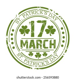 Vector illustration of stamp for Happy St. Patrick's Day.