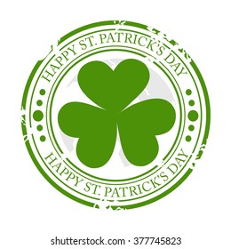 Vector illustration of a Stamp for Happy St. Patrick's Day.