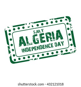 Vector illustration of a stamp for Independence day of Algeria.