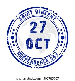 Vector illustration of a Stamp Independence day of Saint Vincent.