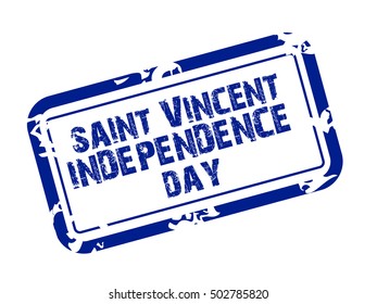 Vector illustration of a Stamp Independence day of Saint Vincent.
