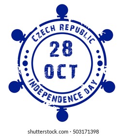 Vector illustration of a Stamp for Independence day of Czech republic.