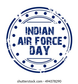 Vector illustration of Stamp for Indian Air Force Day.