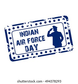 Vector illustration of Stamp for Indian Air Force Day.