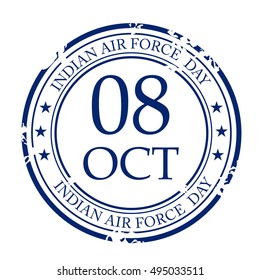 Vector illustration of a stamp for Indian Air Force Day.