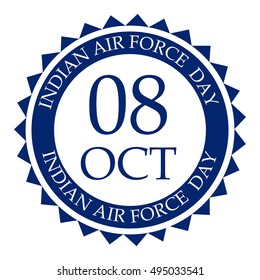 Vector illustration of a stamp for Indian Air Force Day.