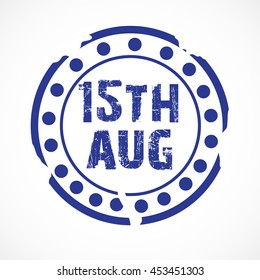 Vector illustration of a Stamp for Indian Independence Day.