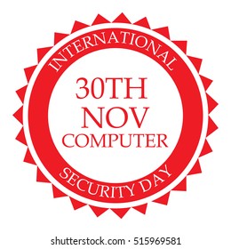 Vector illustration of a Stamp For International Computer Security Day.