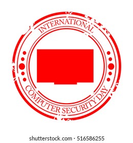 Vector illustration of a Stamp For International Computer Security Day.