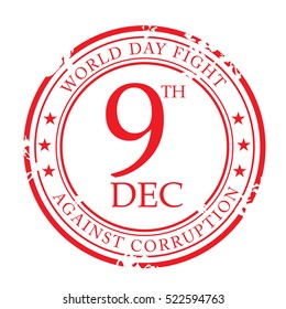 Vector illustration of a Stamp For International Day Against Corruption.