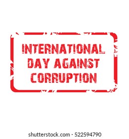 Vector illustration of a Stamp For International Day Against Corruption.