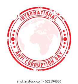 Vector illustration of a Stamp For International Day Against Corruption.