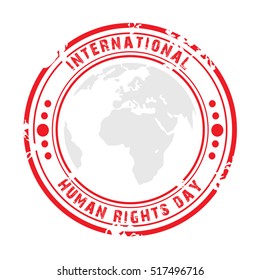 Vector illustration of a Stamp For International Human Rights Day.