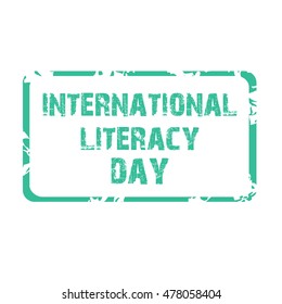 Vector illustration of a stamp for International Literacy Day.