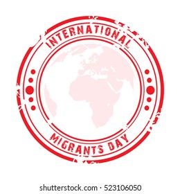 Vector illustration of a Stamp For International Migrants Day.