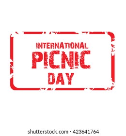 Vector illustration of a stamp for International Picnic Day.