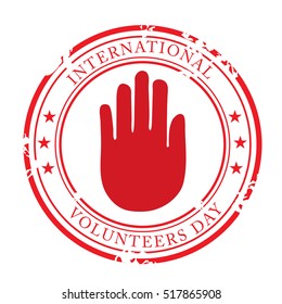 Vector illustration of a Stamp For International Volunteers Day.