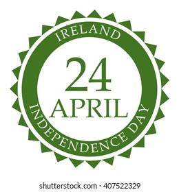 Vector illustration of a stamp for Ireland Independence Day.