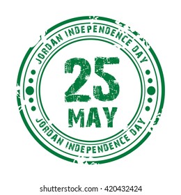 Vector illustration of a stamp for Jordan Independence Day.