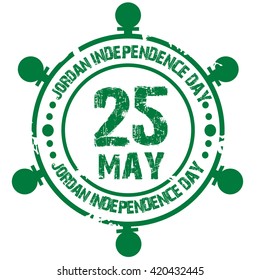 Vector illustration of a stamp for Jordan Independence Day.