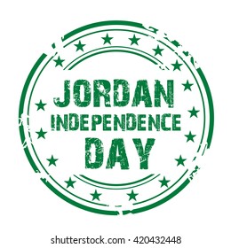 Vector illustration of a stamp for Jordan Independence Day.