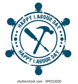 Vector illustration of a Stamp for Labour Day .