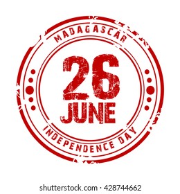 Vector illustration of a stamp for Madagascar Independence Day.