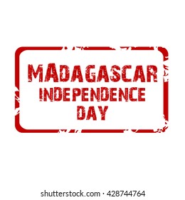 Vector illustration of a stamp for Madagascar Independence Day.