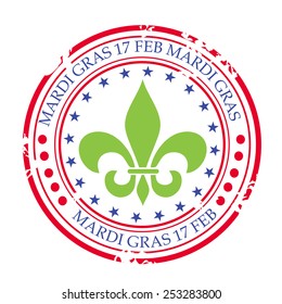 Vector illustration of stamp for Mardi Gras.