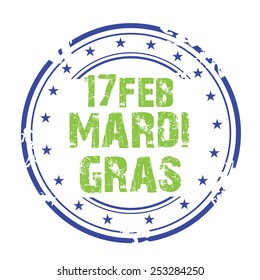 Vector illustration of stamp for Mardi-Gras.