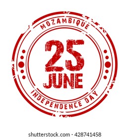 Vector illustration of a stamp for Mozambique Independence Day.