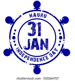 Vector illustration of a Stamp for Nauru independence day.