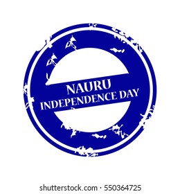Vector illustration of a Stamp for Nauru independence day.