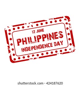 Vector illustration of a stamp for Philippines Independence Day.
