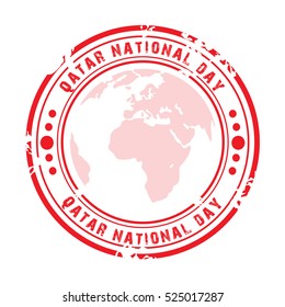 Vector illustration of a Stamp For Qatar National Day.