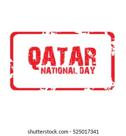 Vector illustration of a Stamp For Qatar National Day.