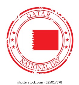 Vector illustration of a Stamp For Qatar National Day.
