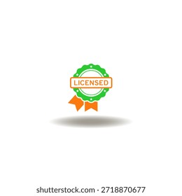 Ilustración vectorial de sello de sello con licencia. Símbolo de Licencia. Icono de la obtención de licencias.