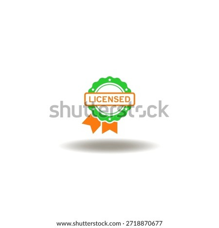 Vector illustration of stamp seal licensed. Symbol of license. Icon of licensing.